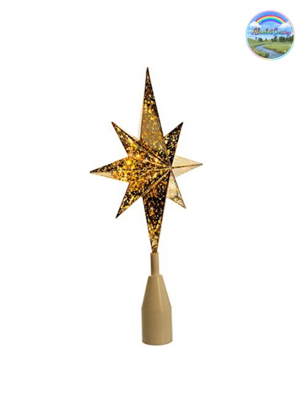 Pre-Lit Gold Bethlehem Star Treetop 10 Lights Indoor Christmas Decor 115in